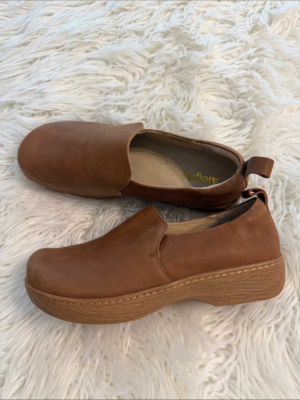 Alegria Slip-On Platform Shoes in Brown